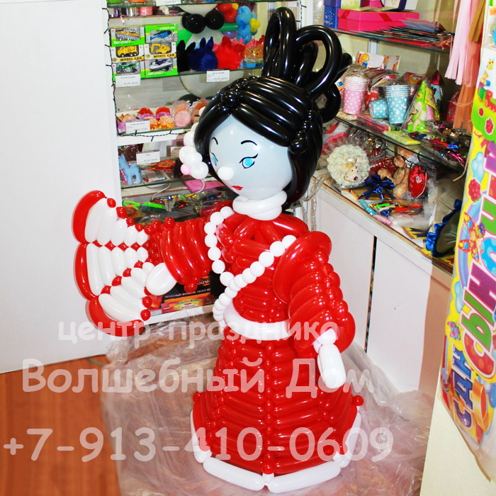 Фигура из шаров японская девочка фигура из шаров Гейша